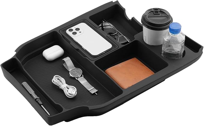 SXCY for 2025 Toyota Sienna Center Console Organizer for 2024 2025 Toyota Sienna Accessories Silicone Under Console Cupholder Tray for 2021-2024 2025 Sienna Under Console Storage[Not for Cool Box]