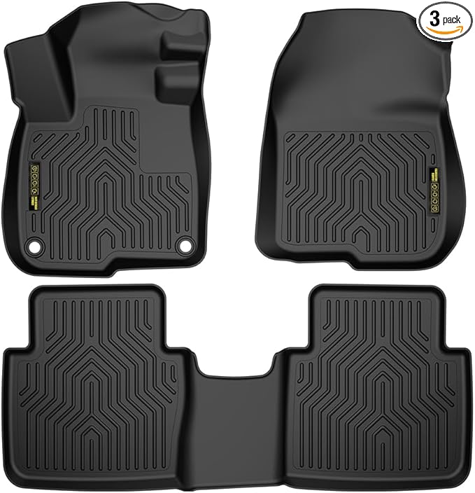 ANDPLAY TPE Floor Mats Liners 3 PCS Compatible with Honda CR-V 2017-2022 Fit Honda CR-V Hybrid 2017-2022 All Weather Protection Black Floor Liners alfombras para carro