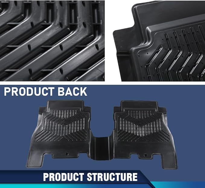 PIT66 Floor Mats Cargo Liners Compatible with Jeep Wrangler JL Unlimited 4 Door Only 2018-2024 (Not Fit for JK or 4XE) (Heavy Duty) Premium All Weather TPE Trunk Liners