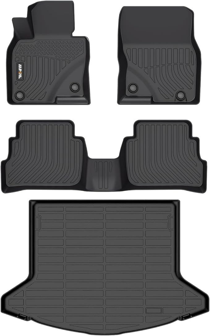 AIPOIL® Floor Mats & Cargo Liner Set for 2023-2025 Mazda CX5 All Weather Protection TPE Anti-Slip Automotive Full Set Custom CX-5 Car Mats Mazda Accessories - Black