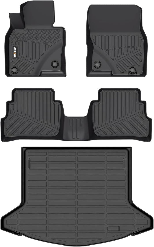 AIPOIL® Floor Mats & Cargo Liner Set for 2023-2025 Mazda CX5 All Weather Protection TPE Anti-Slip Automotive Full Set Custom CX-5 Car Mats Mazda Accessories - Black