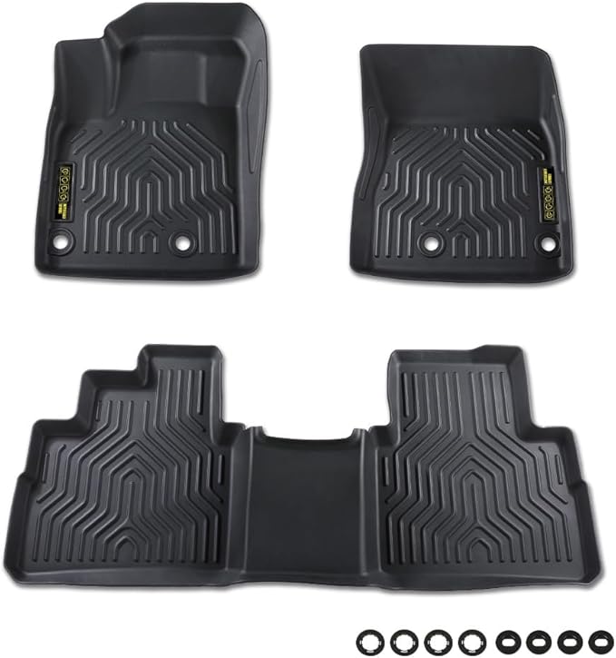 DOTCOM TPE Floor Mats Fit Nissan Rogue 2021-2024 (No Sport Models), All Weather Custom Fit Full Cover Protection 1st & 2nd Row Truck Mats Cargo Liner Accessories,alfombras para carro 3PCS