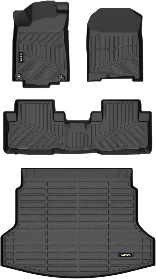 AIPOIL® Floor Mats & Cargo Liner Set for 2012-2016 Honda CRV Touring All Weather Protection TPE Car Full Set Custom CR-V Car Mats Accessories - Black
