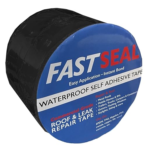 RV Roof Tape, 6" x 50' Black, RV Sealant Tape for Camper Roof Repair, Trailer Roof Sealant, Stop Camper Roof Leaks, UV-Resistant - Eternabond Equivalent (6" x 50', Black)