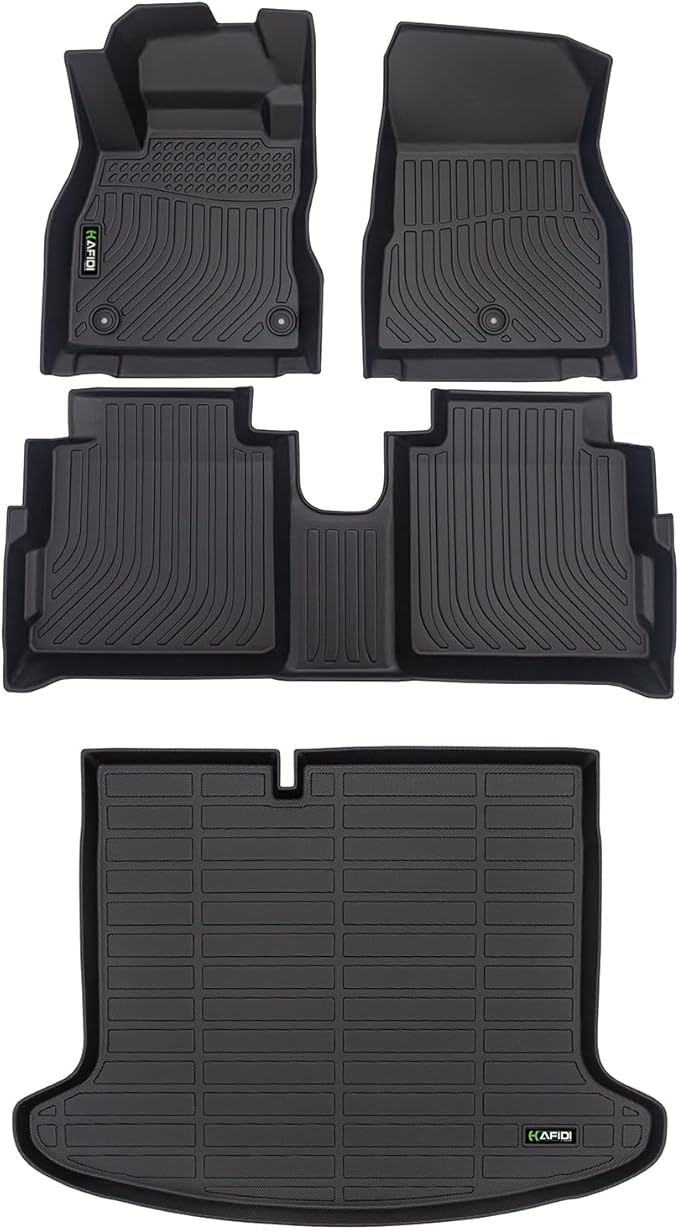 Automotive Floor Mats & Cargo Liner for Nissan Kicks 2018-2024 All Weather Protection Full Set- Black