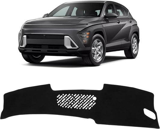 KUST Car Dash Cover for Hyundai Kona 2024 2025 2026 Polyester Dashboard Cover Non-Slip Interior Accessories for Hyundai Kona Custom Fit Dash Mat Sunshade Windshield No Glare Black