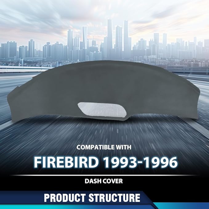 PIT66 Dash Cover Dashboard Compatible with Pontiac Firebird 1993 1994 1995 1996 Dark Gray Instrument Panel