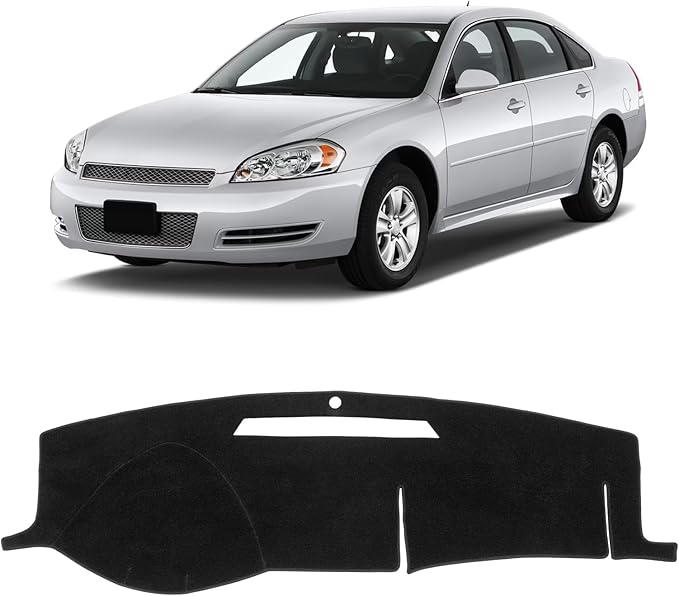 KUST Car Dash Cover for Chevy Chevrolet Impala 2006-2013/Impala Limited 2014-2016 Non-Slip Dashboard Cover Interior Accessories for Impala Custom Fit Dash Mat Sunshade No Glare Black
