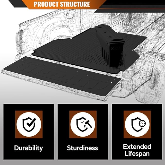 ANDPLAY TPE Floor Mats Liners 1PC Compatible with Toyota Tacoma 2005-2023 All Weather Protection Black Floor Liners alfombras para carro