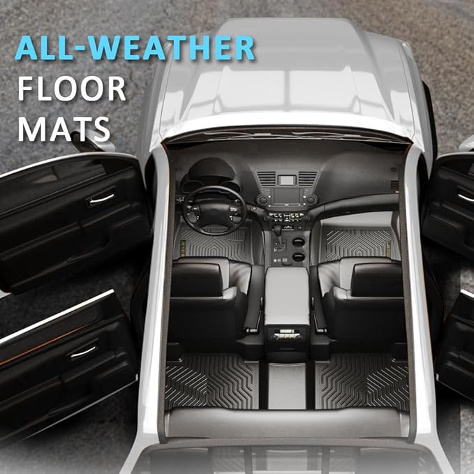 Floor Mats Compatible with Chrysler Pacifica 7 & 8 Passenger 2017-2025 (Not Fit Hybrid Model) 4PCS TPE Cargo Liners All Weather Protection Accessories