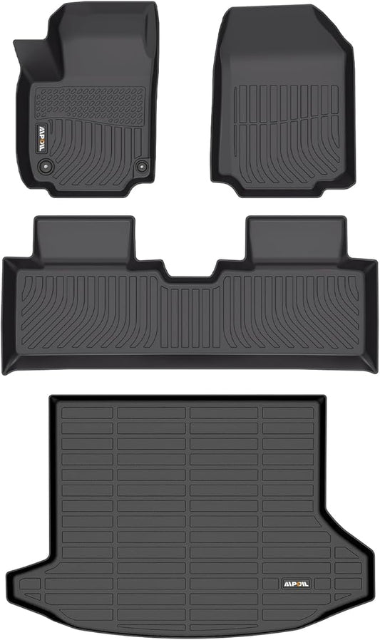 AIPOIL® Floor Mats & Cargo Liner Set for 2025 2026 Chevy Equinox & GMC Terrain All Weather Protection TPE Anti-Slip Automotive Full Set Custom Chevrolet Equinox 2025 Car Mats Accessories - Black