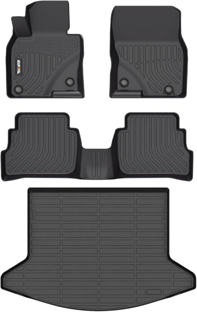 AIPOIL® Floor Mats & Cargo Liner Set for 2017-2022 Mazda CX5 All Weather Protection TPE Anti-Slip Automotive Full Set Custom CX-5 Car Mats Accessories - Black