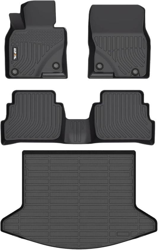AIPOIL® Floor Mats & Cargo Liner Set for 2017-2022 Mazda CX5 All Weather Protection TPE Anti-Slip Automotive Full Set Custom CX-5 Car Mats Accessories - Black