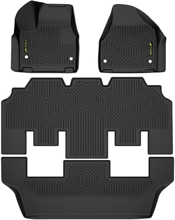 DOTCOM TPE Floor Mats Compatible with Chrysler Pacifica 2017-2025(No Hybrid Models),Fit 7 and 8 Passenger Model, 1st & 2nd & 3rd Row Truck Mats Cargo Liner Accessories,alfombras para carro 4PCS