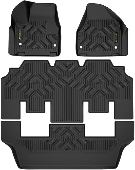 DOTCOM TPE Floor Mats Compatible with Chrysler Pacifica 2017-2025(No Hybrid Models),Fit 7 and 8 Passenger Model, 1st & 2nd & 3rd Row Truck Mats Cargo Liner Accessories,alfombras para carro 4PCS