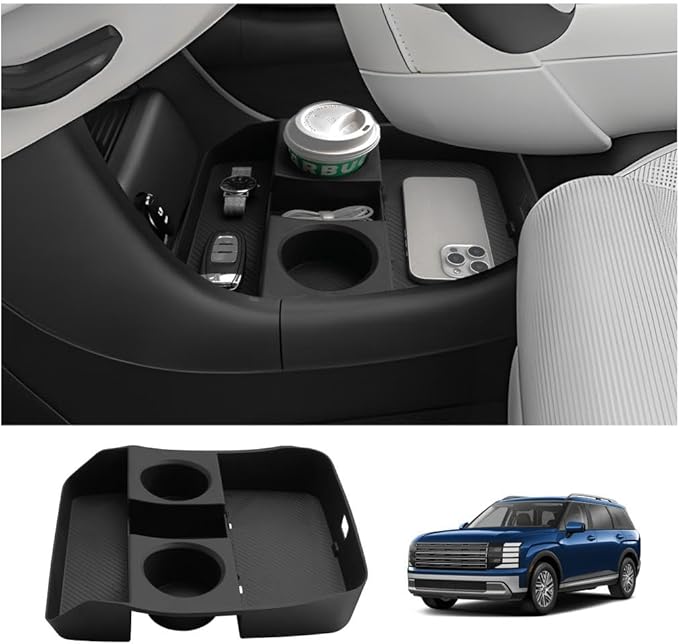 LUWU Low Center Console Organizer Compatible with 2026 Hyundai Palisade Accessories Palisade LX3 2026 Accessories Armrest Console Organizer Armrest Lower Storage Tray (Only for 7-Seat)