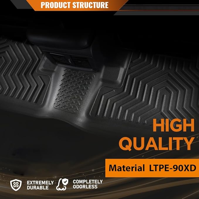 ANDPLAY TPE Floor Mats Liners Compatible with Ford Escape 2013-2019 Fit Ford C-Max 2013-2018 3-Piece Premium All Weather Protection Black Floor Liners alfombras para carro