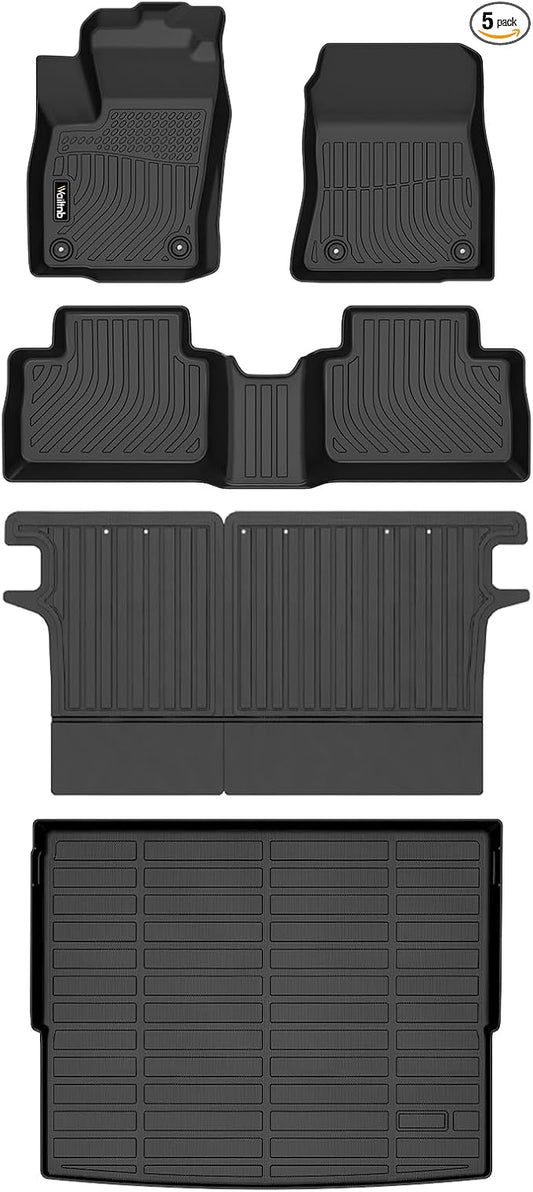 Wailtnb-Floor Mats for 2025 2026 Nissan Kicks SV SR (Cargo Tray in Upper Deck) Waterproof Durable All Weather Car Mat Custom Fit for Kicks Accessories Black（Floor Mats & Cargo Mat & 3rd Backrest Mat）