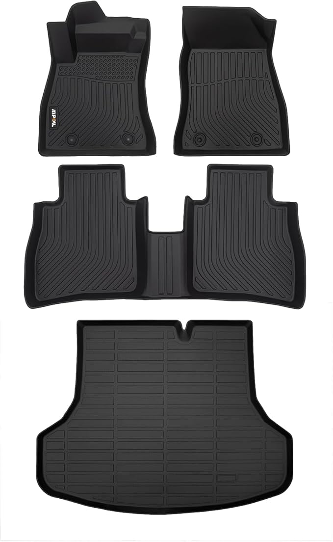 AIPOIL® Floor Mats & Cargo Liner Set for 2014-2019 Nissan Sentra All Weather Protection TPE Anti-Slip Automotive Full Set Custom Car Mats Accessories - Black