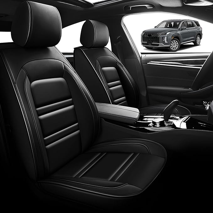 Seat Cover for Hyundai Car Palisade 2020-2025 | Car Seat Covers Front Seats, Waterproof Seat Protectors, Automotive Front Seat Covers (Front Seat, Black)