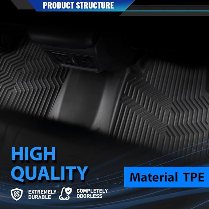 DOTCOM TPE Floor Mats Fit Honda Accord 2023 2024, All Weather Custom Fit Full Cover Protection 1st & 2nd Row Truck Mats Cargo Liner Accessories,alfombras para carro 3PCS