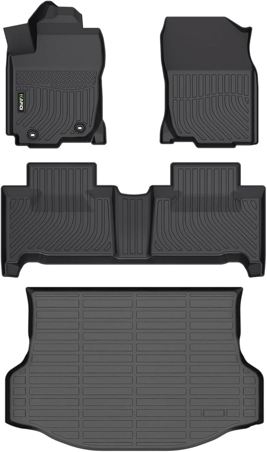 All Weather Floor Mats & Cargo Liner for Toyota RAV4 Hybrid 2013-2018 Custom Fit Full Set Accessories - Black