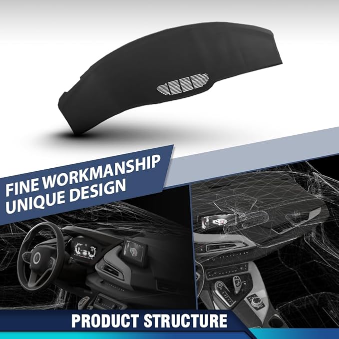 PIT66 Dash Cover Cap Compatible with Chevy Camaro Pontiac Firebird 2000 2001 2002 Dashboard Bezel Black Instrument Panel