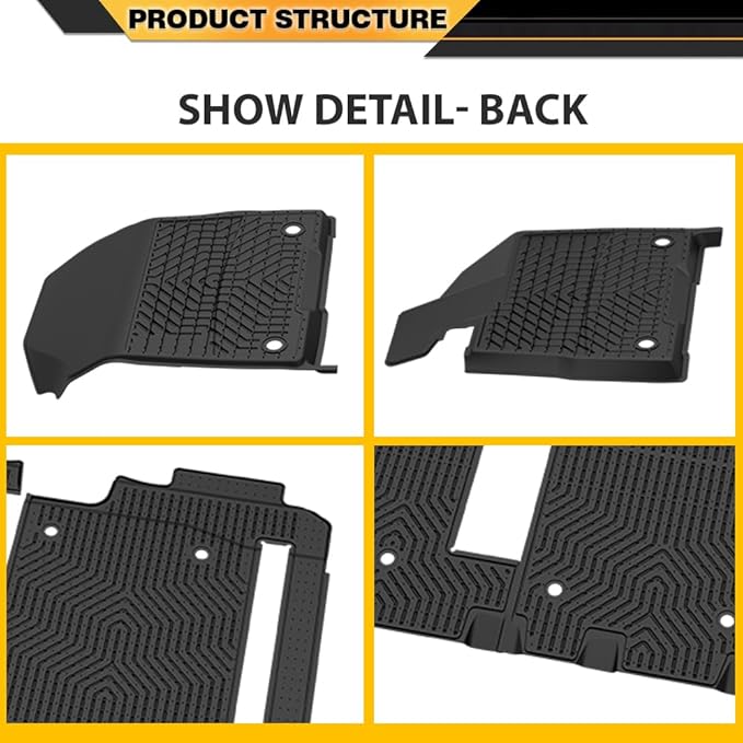 TPE Floor Mats Cargo Mats, Compatible with Toyota Sienna 2021-2025 (Only for 8 Seat), 1st & 2nd & 3rd Row, All Weather Full Cover Protection, Black Cargo Liner Interior Accessories