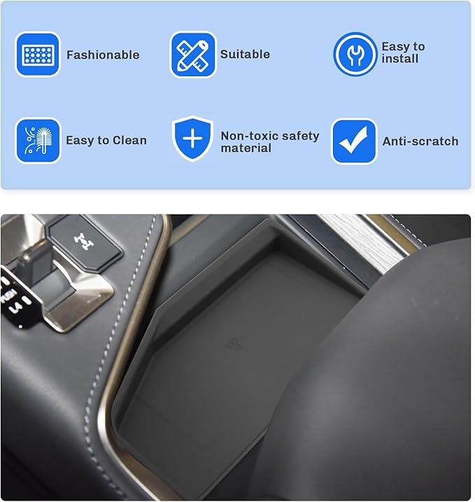 SXCY for 2024 2025 Lexus GX Accessories 2024 2025 GX550 Wireless Charging Protective Mats 2024 2025 GX Accessories Center Console Inserts Liner Anti-Slip Anti-Dust Waterproof Mats