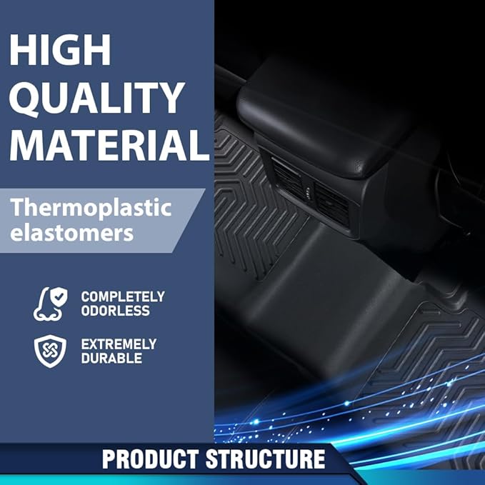 PIT66 Floor Mats Cargo Liners Compatible with Jeep Wrangler JL Unlimited 4 Door Only 2018-2024 (Not Fit for JK or 4XE) (Heavy Duty) Premium All Weather TPE Trunk Liners