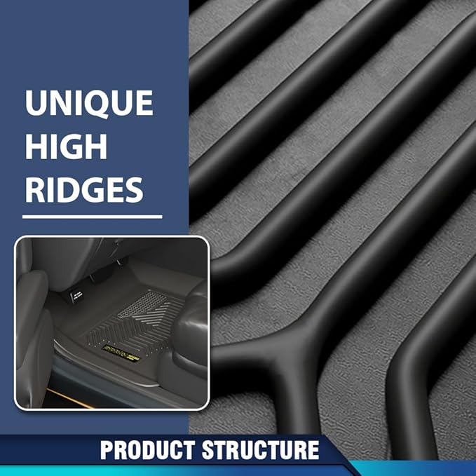 PIT66 Floor Mats Cargo Liners Compatible with Ford Escape 2020 2021 2022 2023 2024 2025 with 1st Row Bucket or Bench Seats 1st and 2nd Row All Weather TPE Liner Accessories