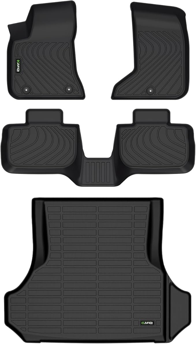 All Weather Car Floor Mats & Cargo Liner for 2011-2023 Dodge Charger AWD & Chrysler 300 AWD Custom Fit Full Set Accessories - Black