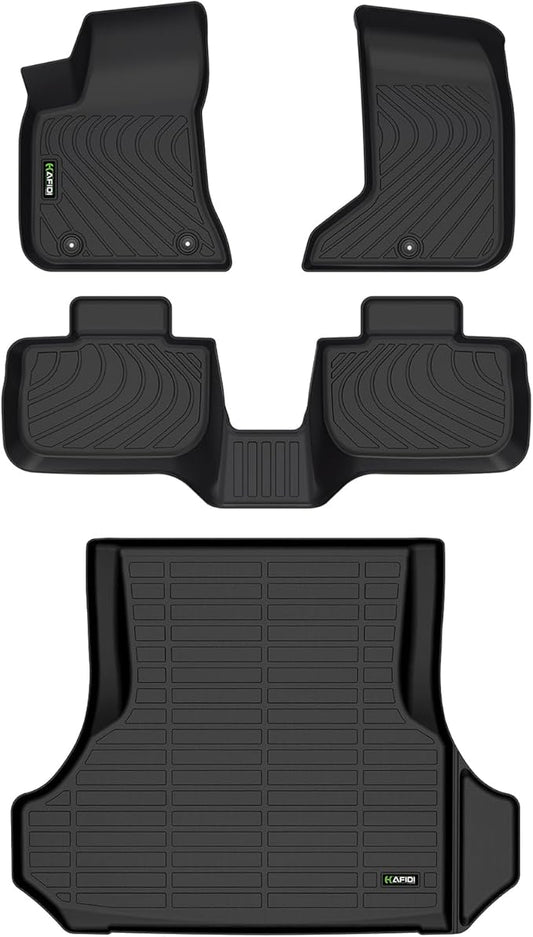 All Weather Car Floor Mats & Cargo Liner for 2011-2023 Dodge Charger AWD & Chrysler 300 AWD Custom Fit Full Set Accessories - Black