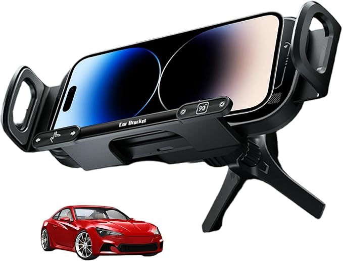 Wireless Charging Rotating Car Mount, Auto Rotating Phone Holder Black, 15W Fast Charging Phone Car Mount Touch Control Wireless Chargers