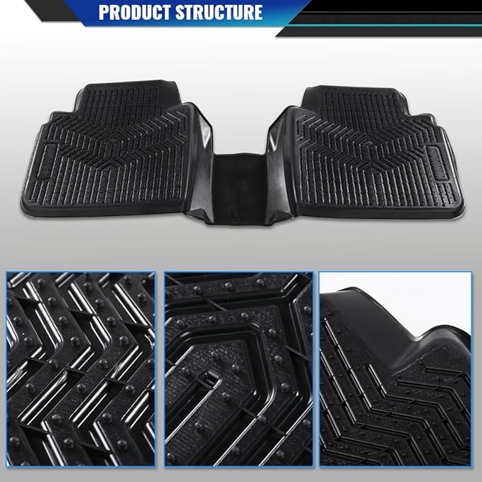 DOTCOM TPE Floor Mats Fit Honda Accord 2023 2024, All Weather Custom Fit Full Cover Protection 1st & 2nd Row Truck Mats Cargo Liner Accessories,alfombras para carro 3PCS