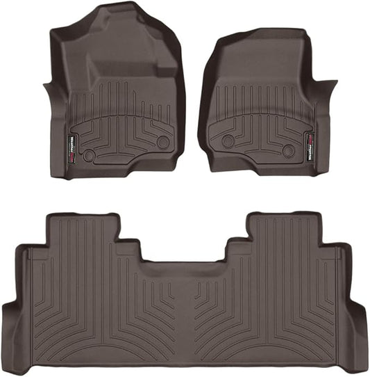 WeatherTech Custom Fit FloorLiners for Ford Super Duty, Super Duty, Super Duty - 1st & 2nd Row (471012-1-3), Cocoa
