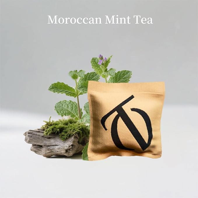 THEDOTS Moroccan Mint Tea Car Vent Clip, Fabric Sachet Air Freshener, 30 Days Long-Lasting for Car Interior Decor, Non-Toxic (1 Pack)