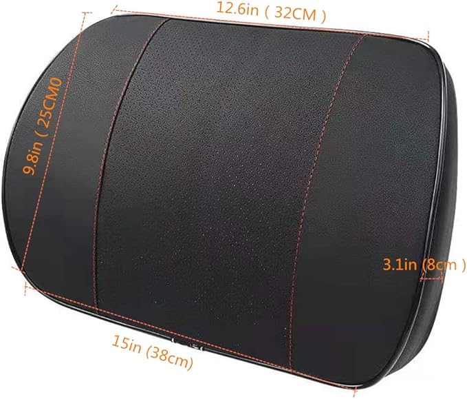 ZHONGLI Memory Foam Lumbar Support Pillow-Middle/Lower Back Support Cushion-Used for car Seats, Office Chairs, recliners, etc. (Style-2 (Black))