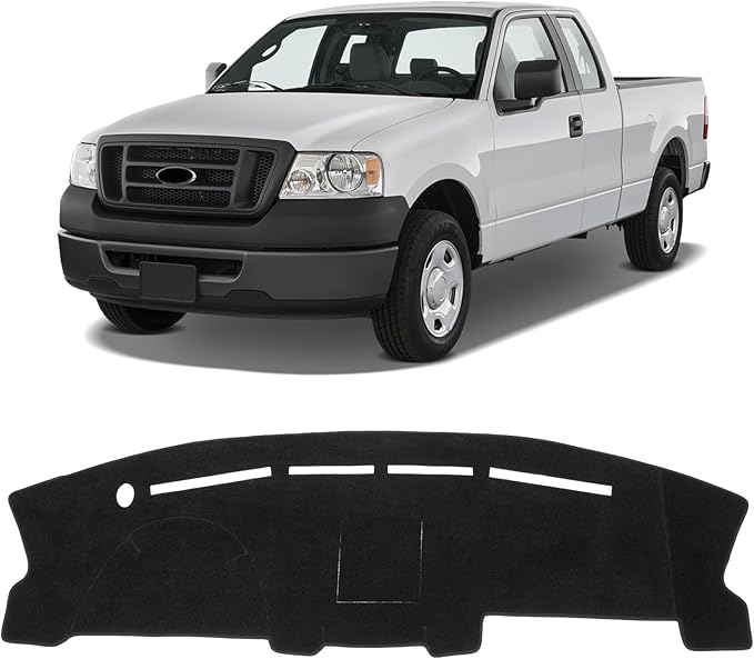 KUST Car Dash Cover for Ford F-150 2004-2006 2007 2008(XL, STX, XLT, FX4, Lariat) Left Hand Driving Polyester Dashboard Cover Non-Slip Interior Accessories for F150 Sunshade No Glare Black