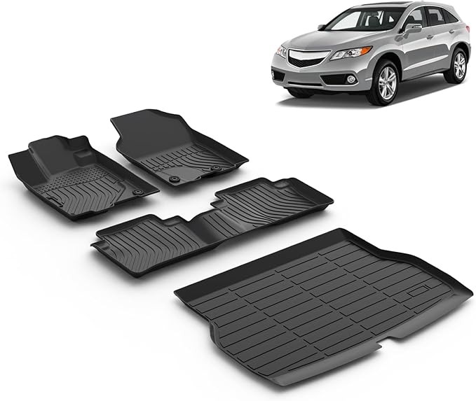 All Weather Car Floor Mats & Cargo Liner Set Fit for Acura RDX 2013 2014 2015 Floor Liners Trunk Liner RDX Cargo Mat Accessories Black
