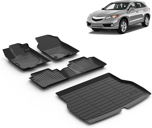 All Weather Car Floor Mats & Cargo Liner Set Fit for Acura RDX 2013 2014 2015 Floor Liners Trunk Liner RDX Cargo Mat Accessories Black