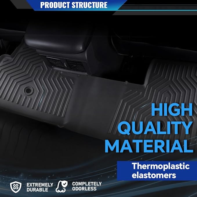 DOTCOM TPE Floor Mats Fit Honda Pilot 2023 2024 2025,All Weather Custom Fit Full Cover Protection 1st & 2nd & 3rd Row Truck Mats Cargo Liner Accessories,alfombras para carro 4PCS