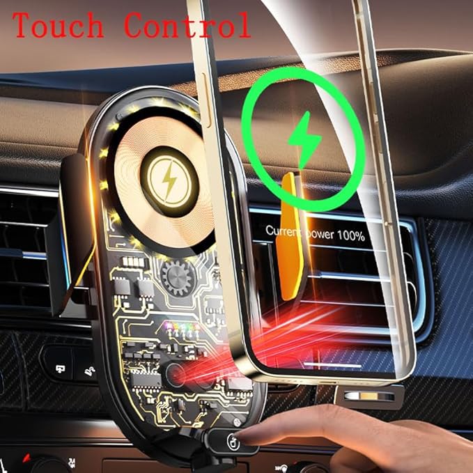 66W Super Fast Car Wireless Charger, Advanced Car Phone Holder When The Phone is Close to or Touched by a Finger, The Mount Will Automatically Open. Widely Applicable, 15W Car Wireless Charger.
