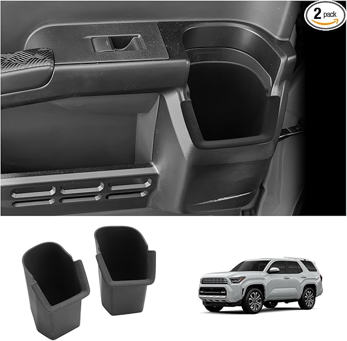 LUWU 2025 4Runner Center Console Cup Holder Compatible with 2025 Toyota 4Runner Interior Accessories Rear Seat Door Side Silicone Cup Holder Insert 4Runner 2025 Accessories