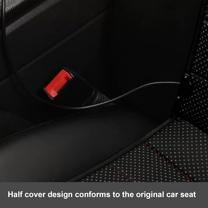 Dyale Car Seat Covers, Leather Car Seat Cushion for Winter, Universal Fit for Most Cars, SUVs & Trucks (Black)