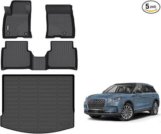 Wailtnb-All Weather Floor Mats & Cargo Liner for Lincoln Corsair 2020-2024 2025 (Not for Plug-in Hybrid) Liners Custom Fit Lincoln Corsair 2020-2025 Waterproof Durable Accessories