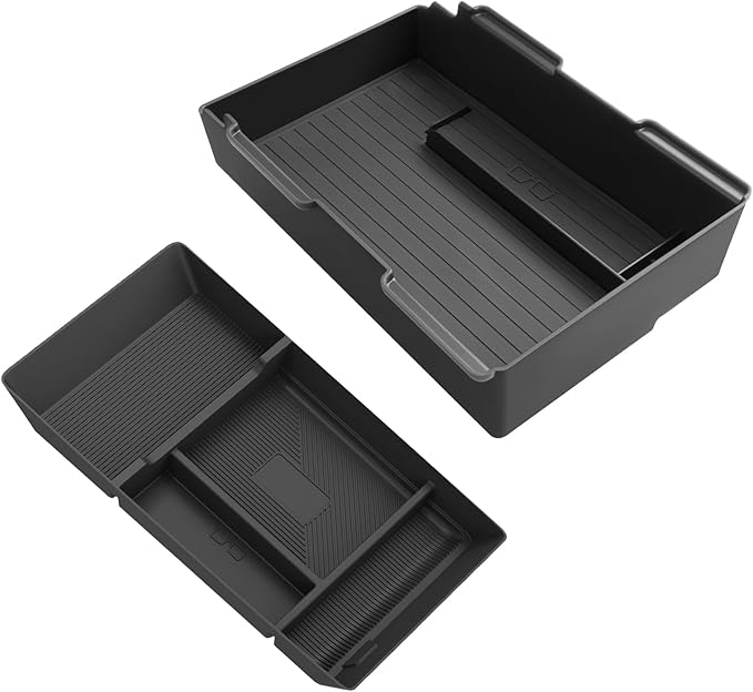 SKTU 2Pcs for 2024 2025 2026 Honda Prologue Center Console Organizer for 2024 2025 2026 Honda Prologue/Acura ZDX Console Tray & Under Console Tray 2024 2025 2026 Prologue Accessories with Coin Holder