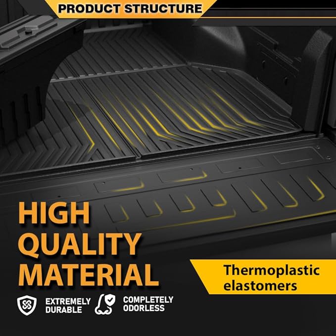 TPE Floor Mats Cargo Liners Compatible with Ford F150 2021-2025 (2PCS) All-Weather Protection alfombras para carro