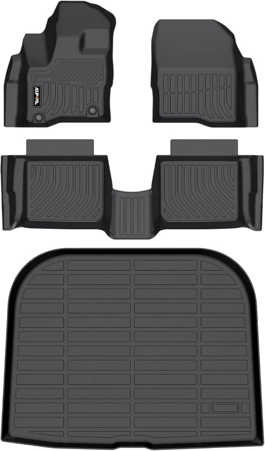 AIPOIL® Floor Mats & Cargo Liner Set for 2010-2019 Ford Taurus All Weather Protection TPE Anti-Slip Automotive Full Set Custom Car Mats Accessories - Black