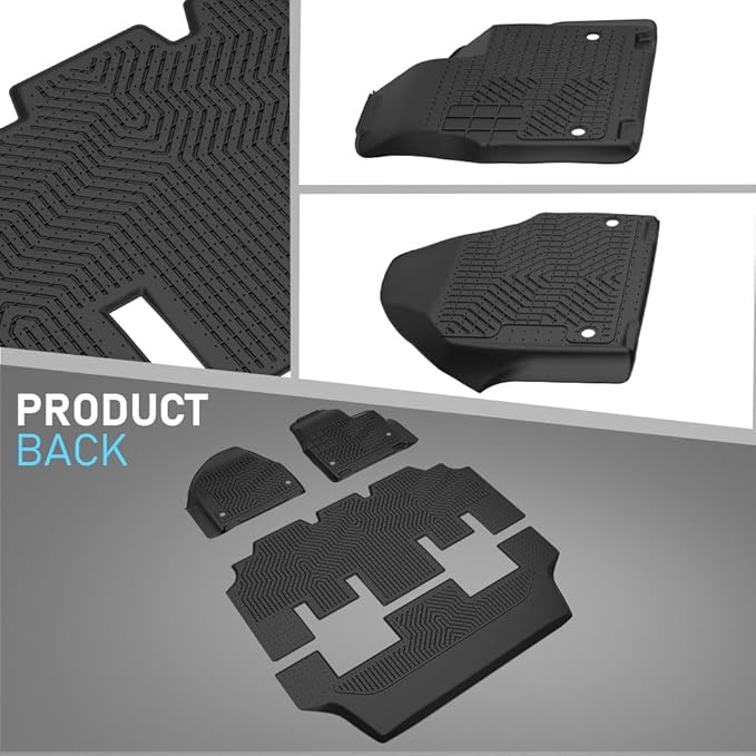 Floor Mats Compatible with Chrysler Pacifica 7 & 8 Passenger 2017-2025 (Not Fit Hybrid Model) 4PCS TPE Cargo Liners All Weather Protection Accessories